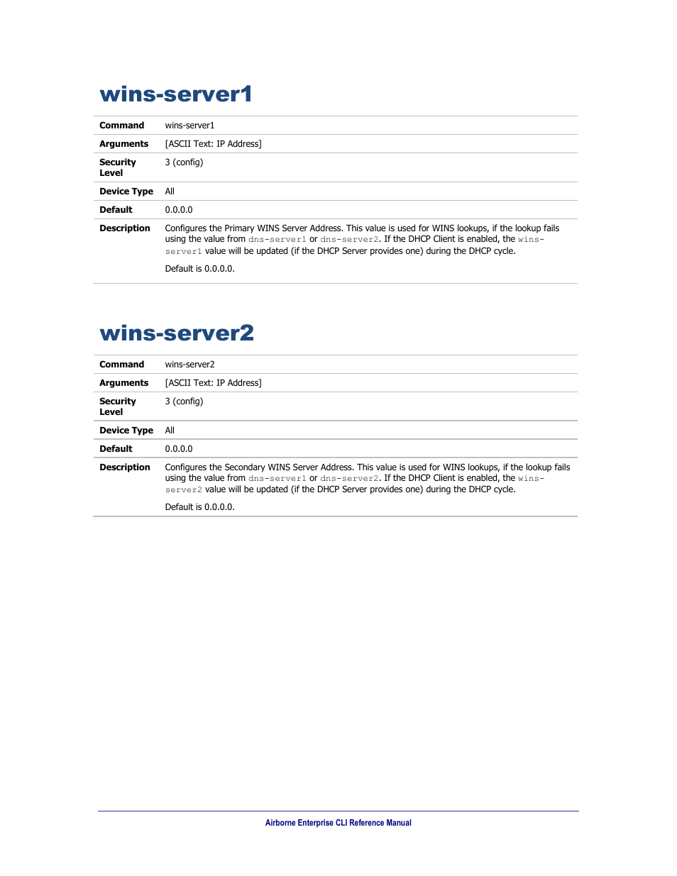 Wins-server1, Wins-server2 | B&B Electronics WLNN-AN(ER,SE,SP.EK)-DP551 - Manual User Manual | Page 217 / 264
