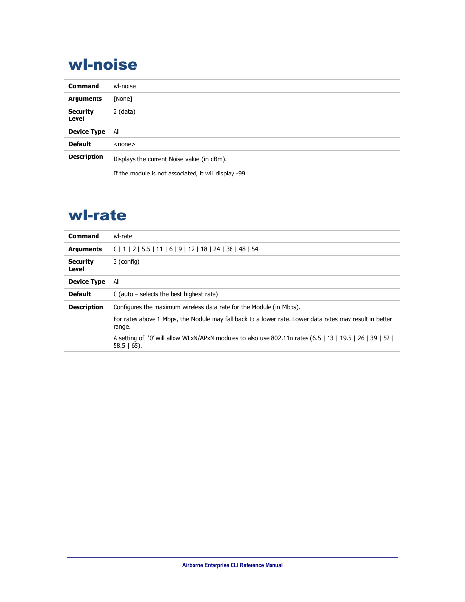 Wl-noise, Wl-rate | B&B Electronics WLNN-AN(ER,SE,SP.EK)-DP551 - Manual User Manual | Page 229 / 264