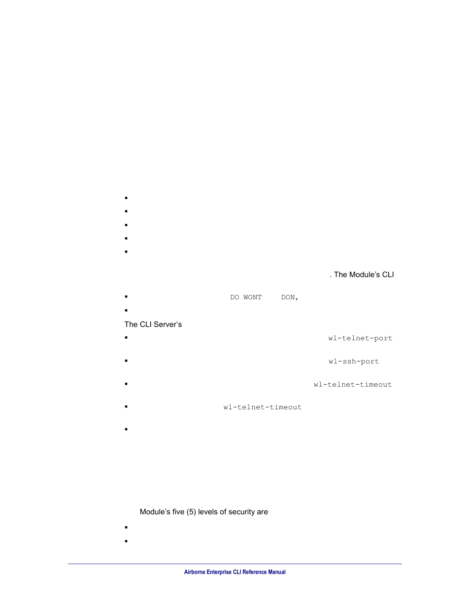 Understanding the cli, Connecting to the cli server, Cli security | 0 understanding the cli | B&B Electronics WLNN-AN(ER,SE,SP.EK)-DP551 - Manual User Manual | Page 23 / 264