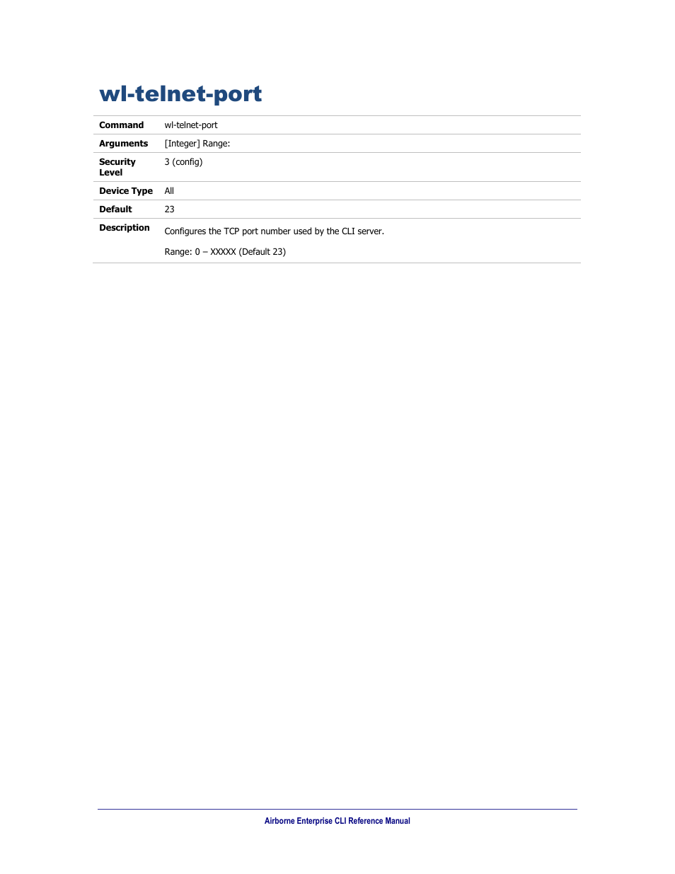 Wl-telnet-port | B&B Electronics WLNN-AN(ER,SE,SP.EK)-DP551 - Manual User Manual | Page 241 / 264