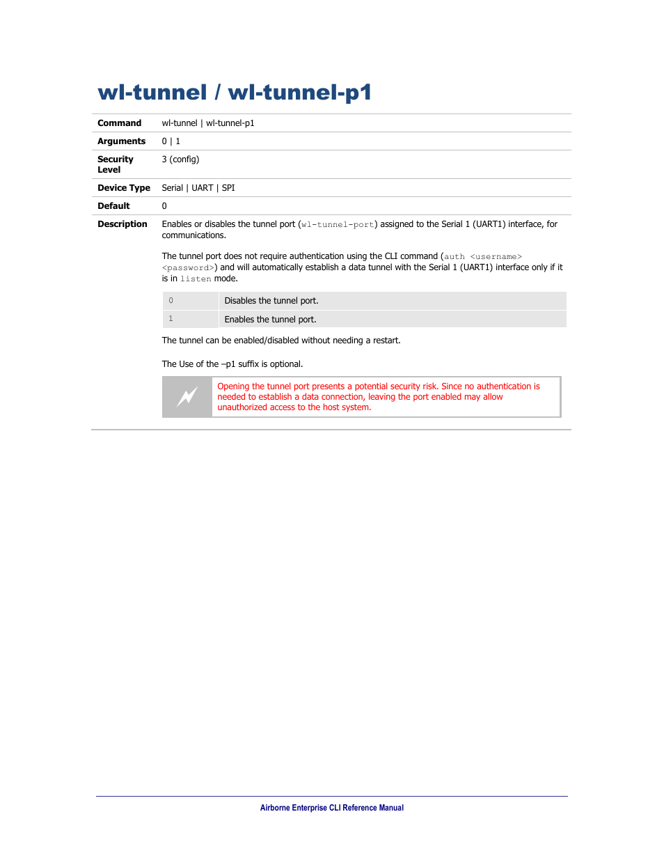 Wl-tunnel / wl-tunnel-p1 | B&B Electronics WLNN-AN(ER,SE,SP.EK)-DP551 - Manual User Manual | Page 242 / 264