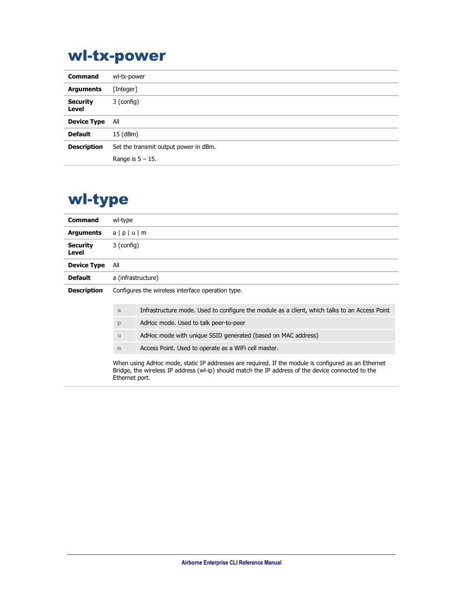 Wl-tx-power, Wl-type | B&B Electronics WLNN-AN(ER,SE,SP.EK)-DP551 - Manual User Manual | Page 246 / 264