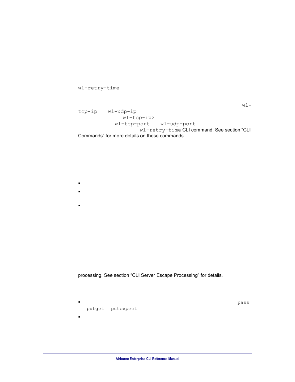 Pass mode for the serial interface, Pass mode for a tcp cli session, Listen mode (serial/uart/spi interface only) | B&B Electronics WLNN-AN(ER,SE,SP.EK)-DP551 - Manual User Manual | Page 25 / 264