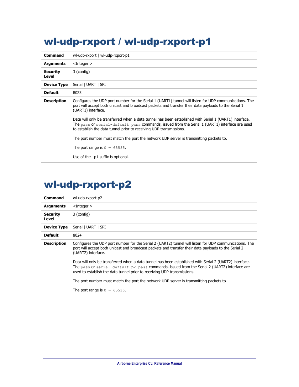 Wl-udp-rxport / wl-udp-rxport-p1, Wl-udp-rxport-p2 | B&B Electronics WLNN-AN(ER,SE,SP.EK)-DP551 - Manual User Manual | Page 250 / 264