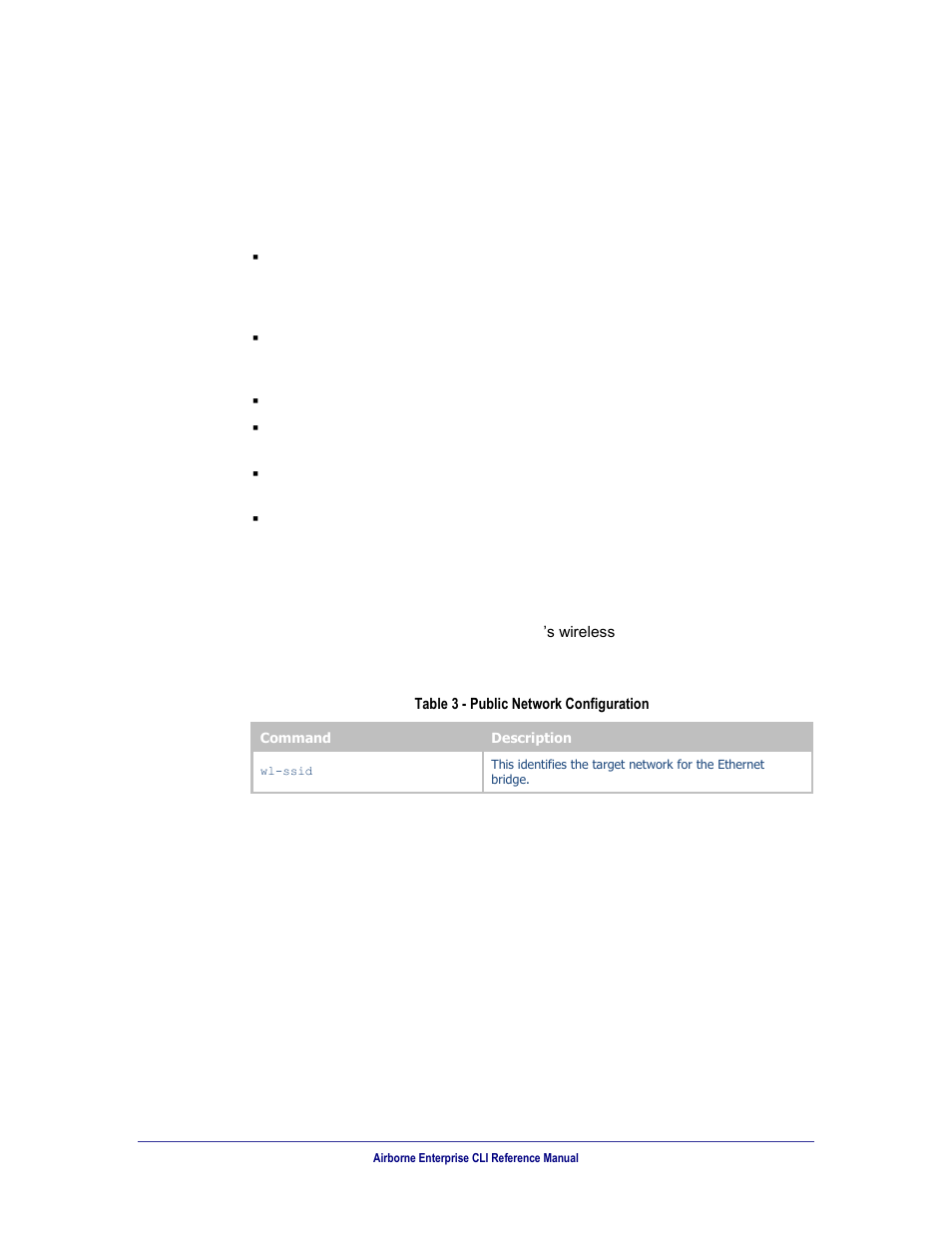 Public network interface, Table 3, Public network configuration | B&B Electronics WLNN-AN(ER,SE,SP.EK)-DP551 - Manual User Manual | Page 43 / 264