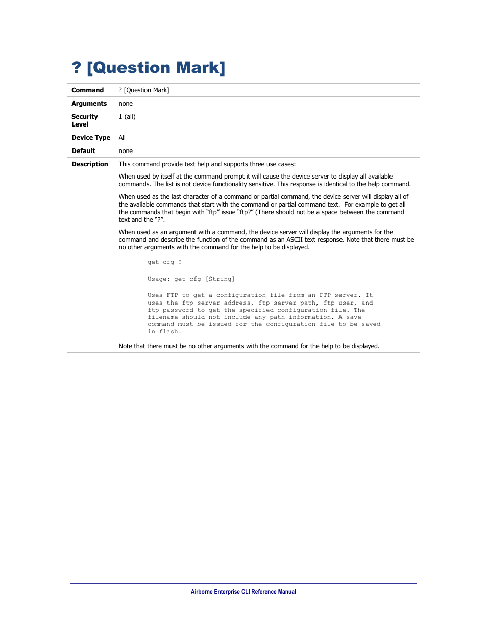 Question mark | B&B Electronics WLNN-AN(ER,SE,SP.EK)-DP551 - Manual User Manual | Page 94 / 264