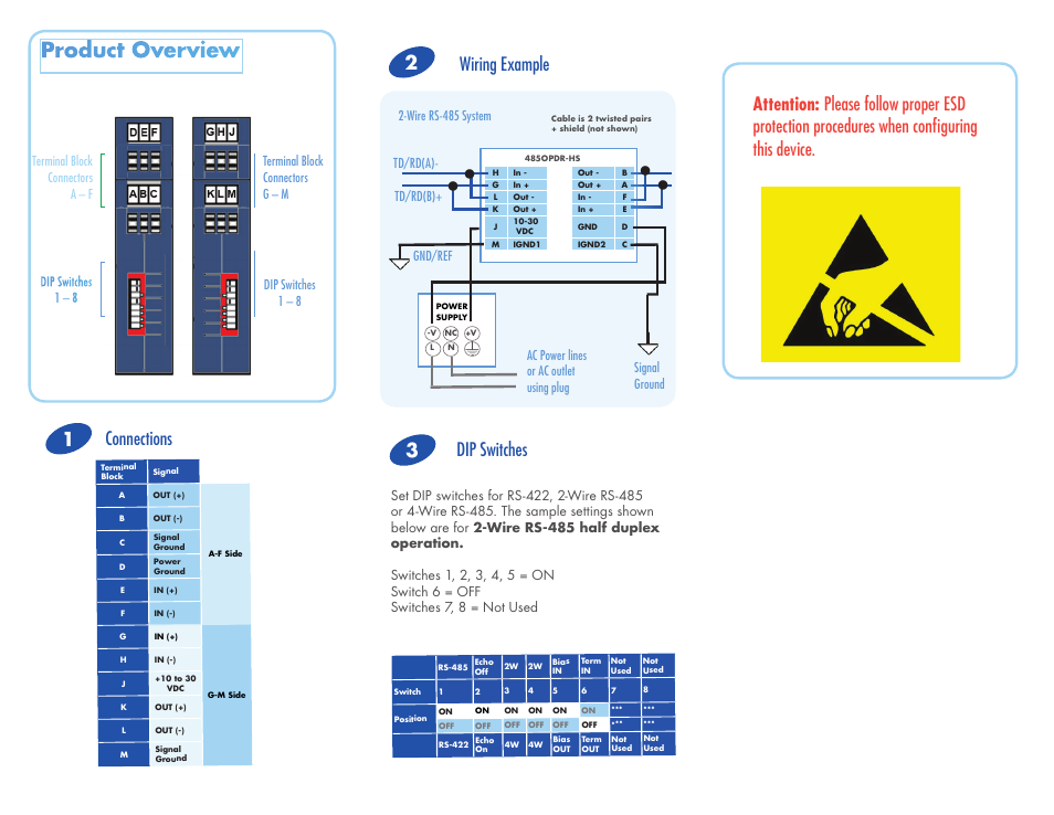 B&B Electronics 485OPDR-HS - Quick Start Guide User Manual | 2 pages