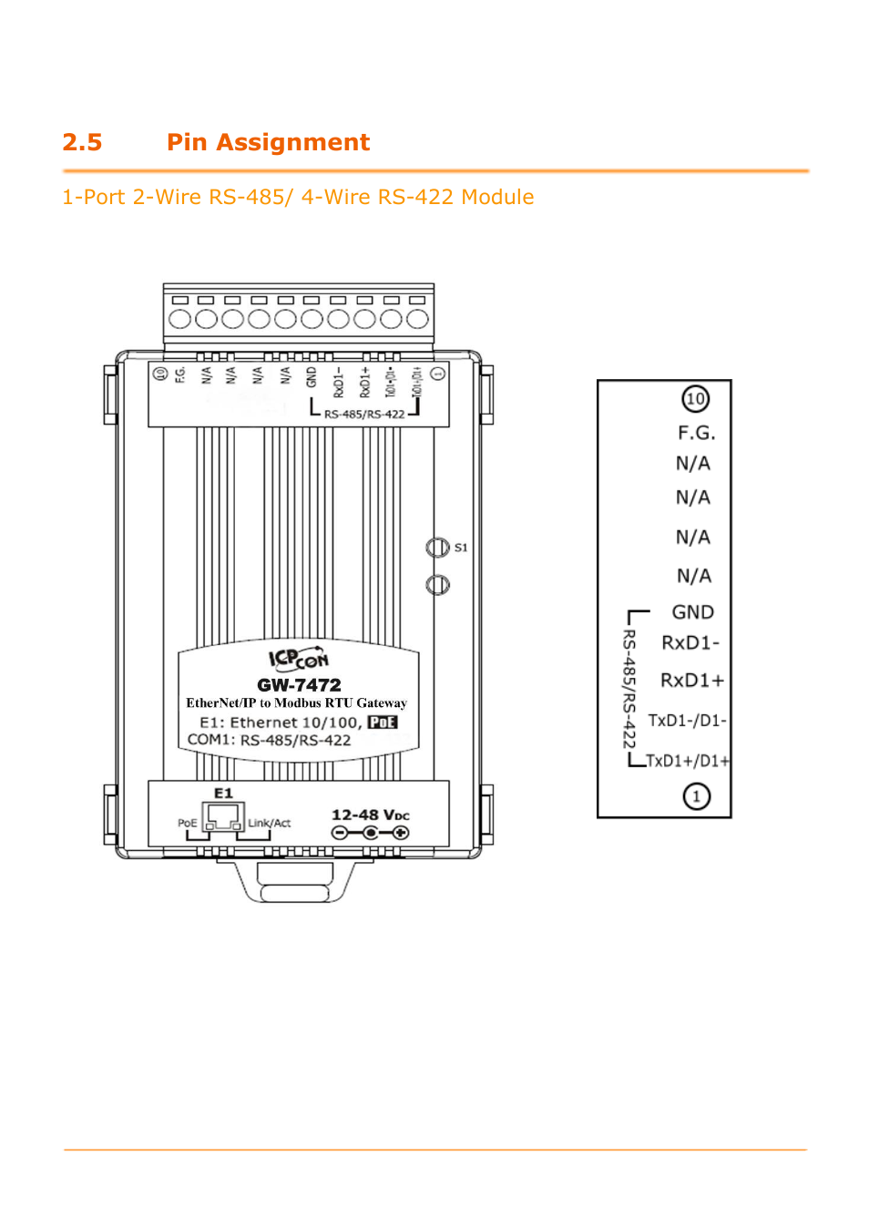 5 pin assignment | B&B Electronics GW-7472 - Manual User Manual | Page 15 / 60