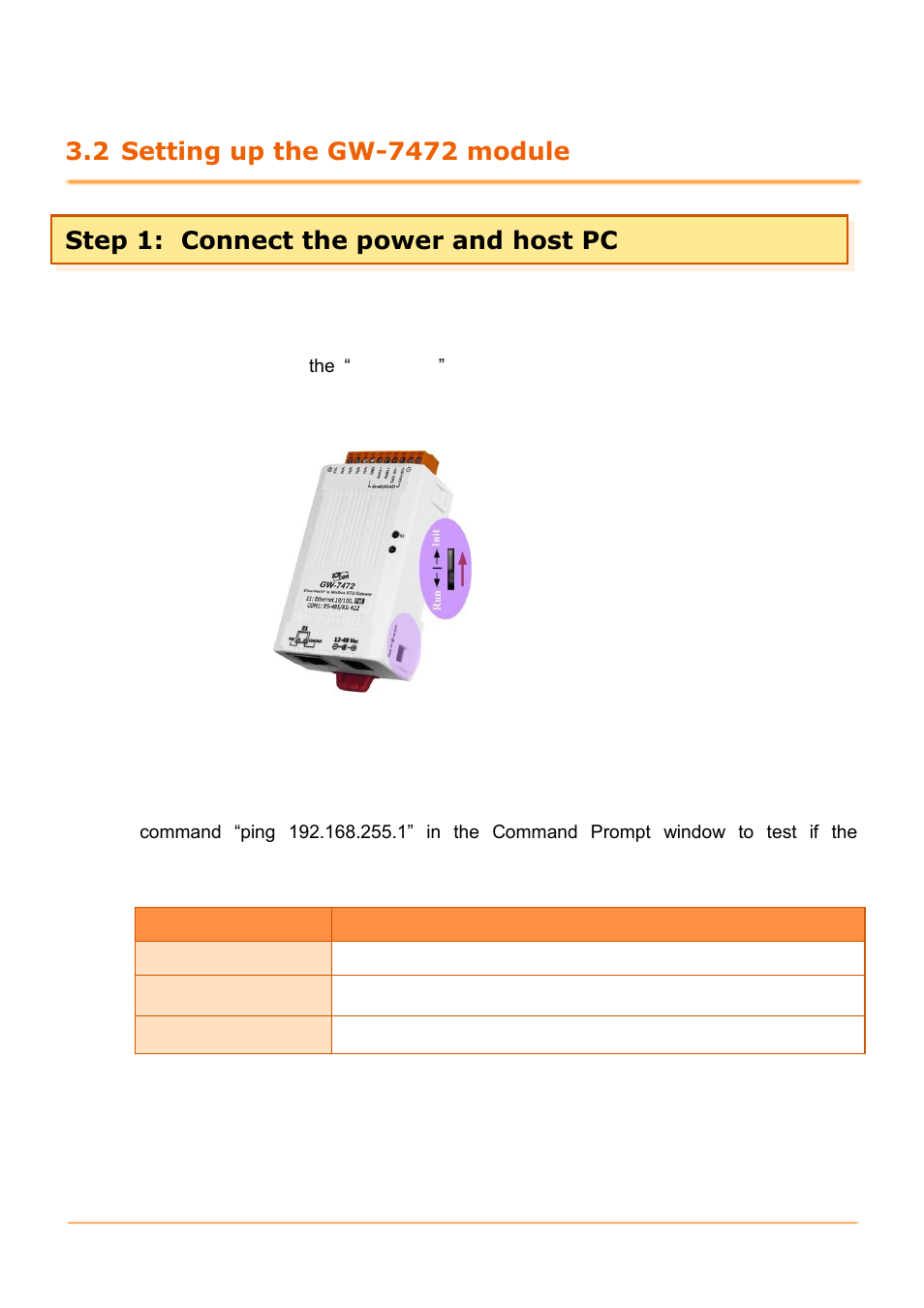 2 setting up the gw-7472 module, Step 1: connect the power and host pc | B&B Electronics GW-7472 - Manual User Manual | Page 20 / 60