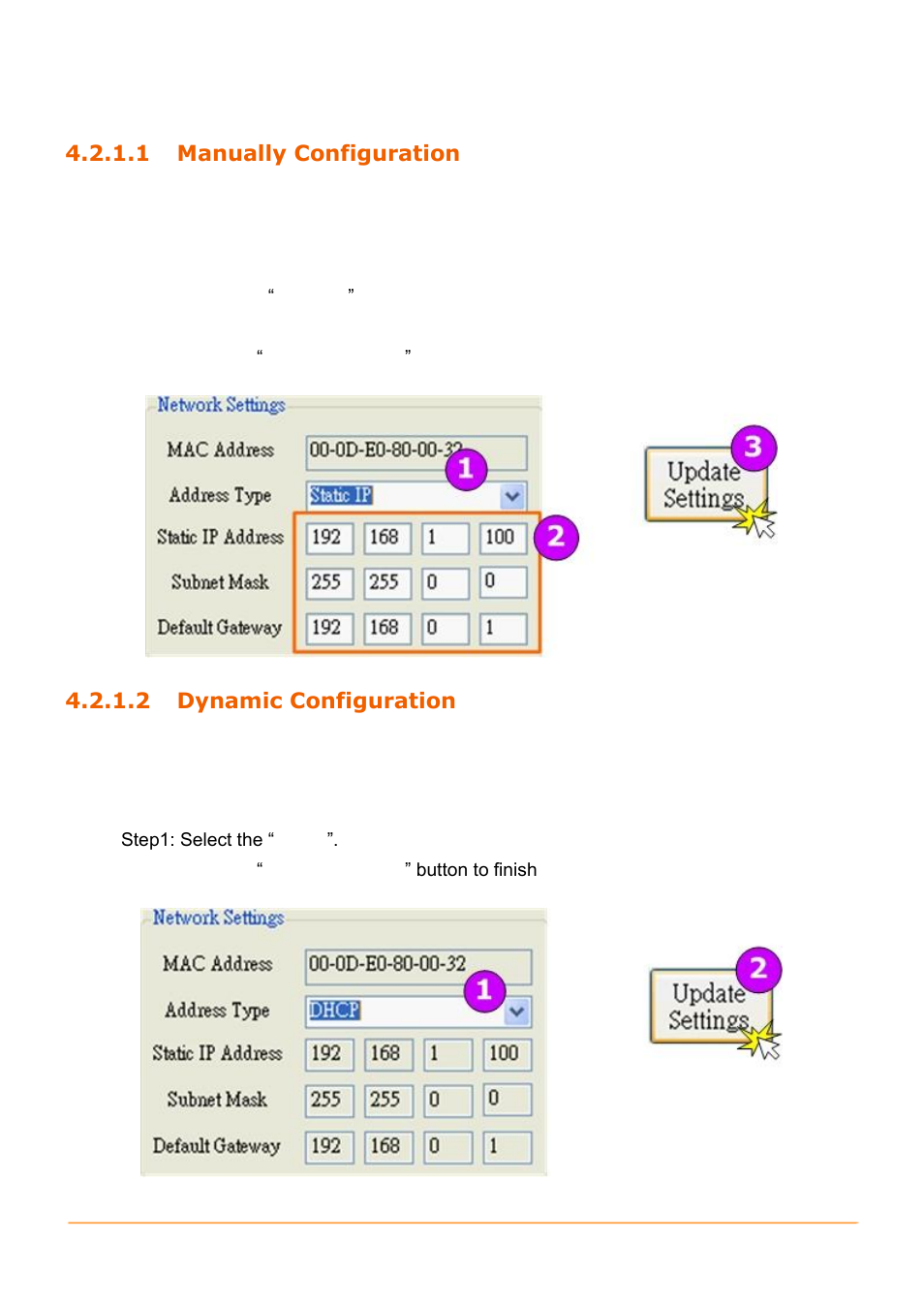 1 manually configuration, 2 dynamic configuration | B&B Electronics GW-7472 - Manual User Manual | Page 28 / 60