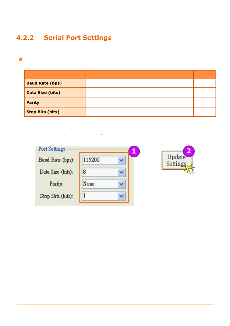 2 serial port settings, Serial port settings | B&B Electronics GW-7472 - Manual User Manual | Page 29 / 60