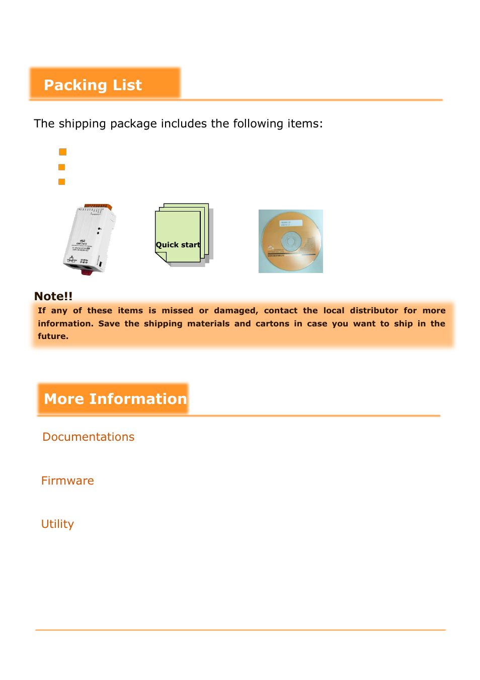 Packing list, More information | B&B Electronics GW-7472 - Manual User Manual | Page 4 / 60