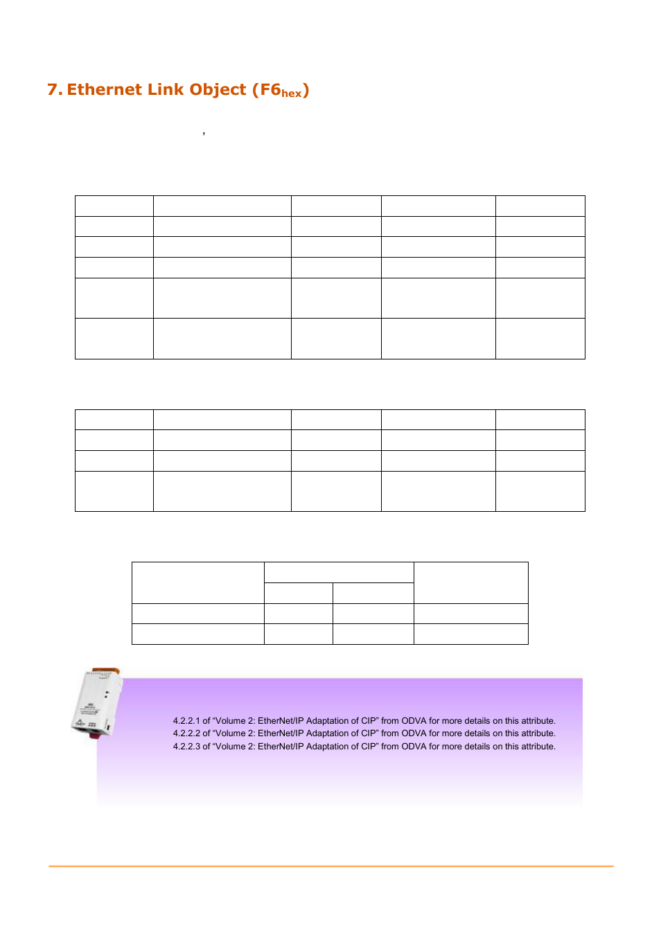 Ethernet link object (f6hex), Ethernet link object (f6, Instance attributes (instance id = 1 | Common services | B&B Electronics GW-7472 - Manual User Manual | Page 51 / 60