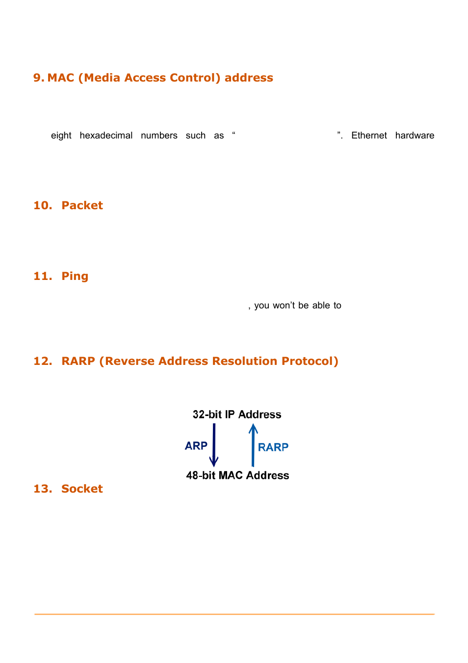 Mac (media access control) address, Packet, Ping | Rarp (reverse address resolution protocol), Socket | B&B Electronics GW-7472 - Manual User Manual | Page 57 / 60