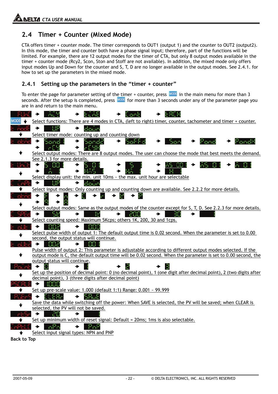 4 timer + counter (mixed mode) | B&B Electronics CTA4100A_D - Manual User Manual | Page 22 / 25