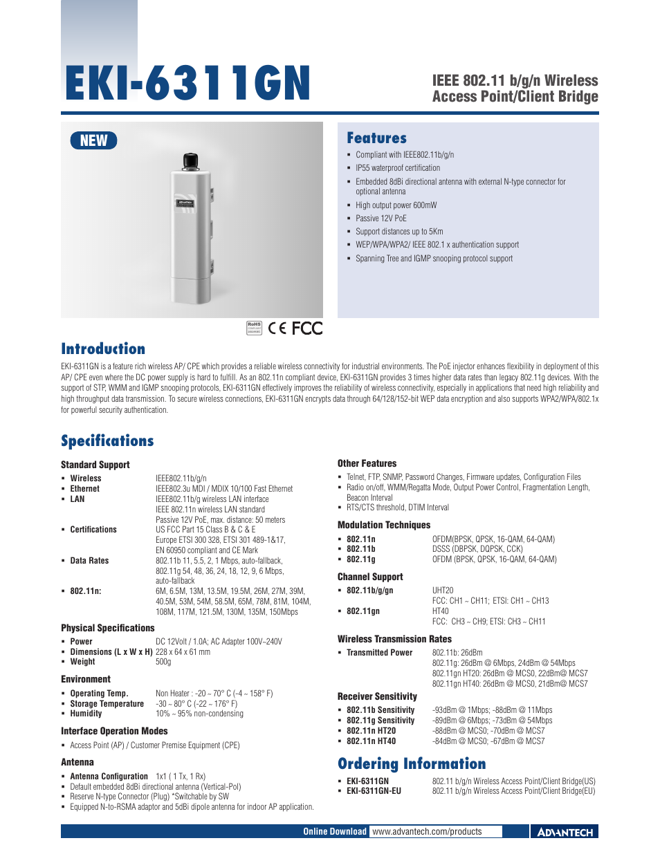 B&B Electronics EKI-6311GN-EU - Datasheet User Manual | 1 page