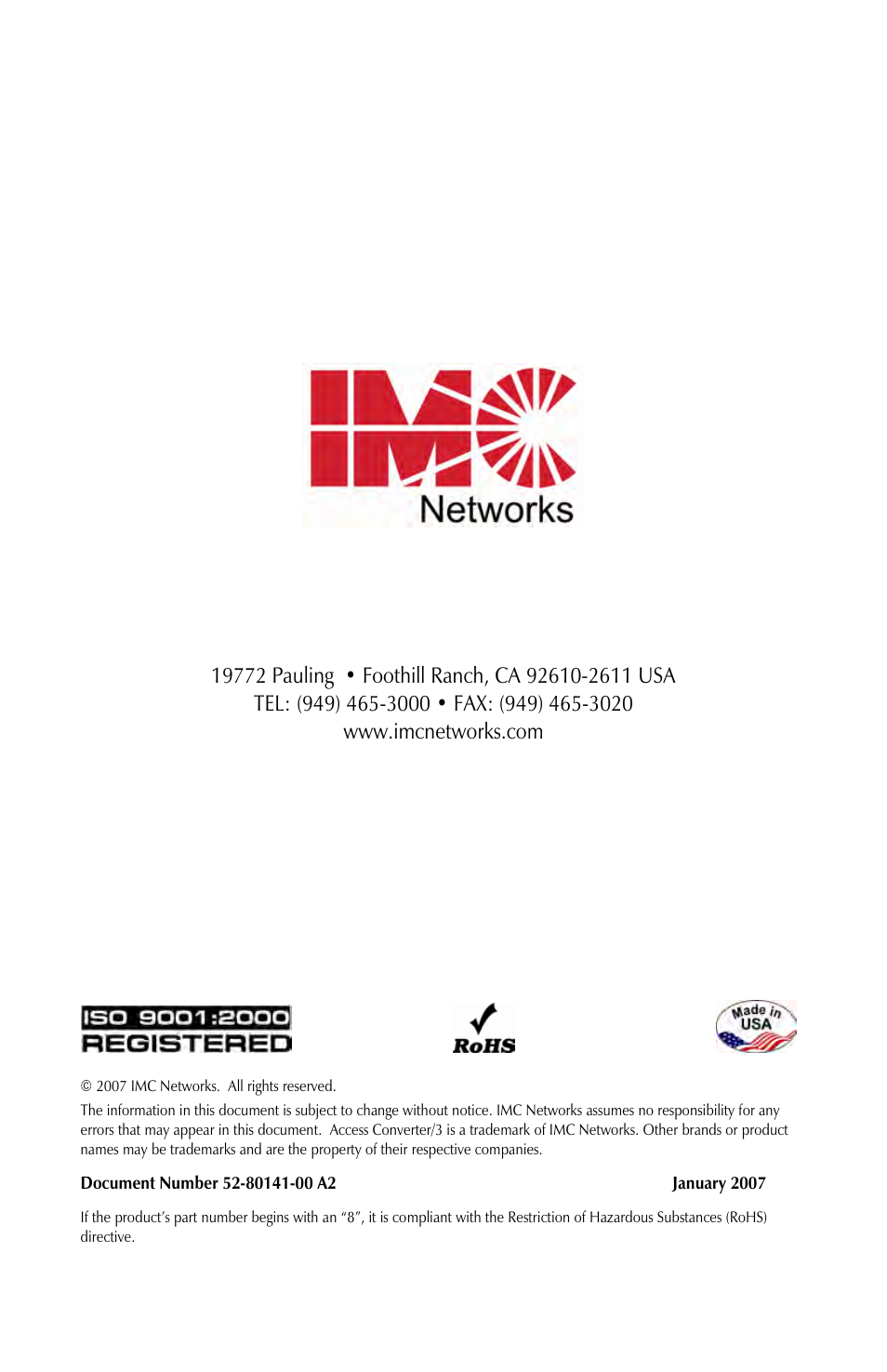 Revision number | B&B Electronics 852-10140--58 - Manual User Manual | Page 10 / 10