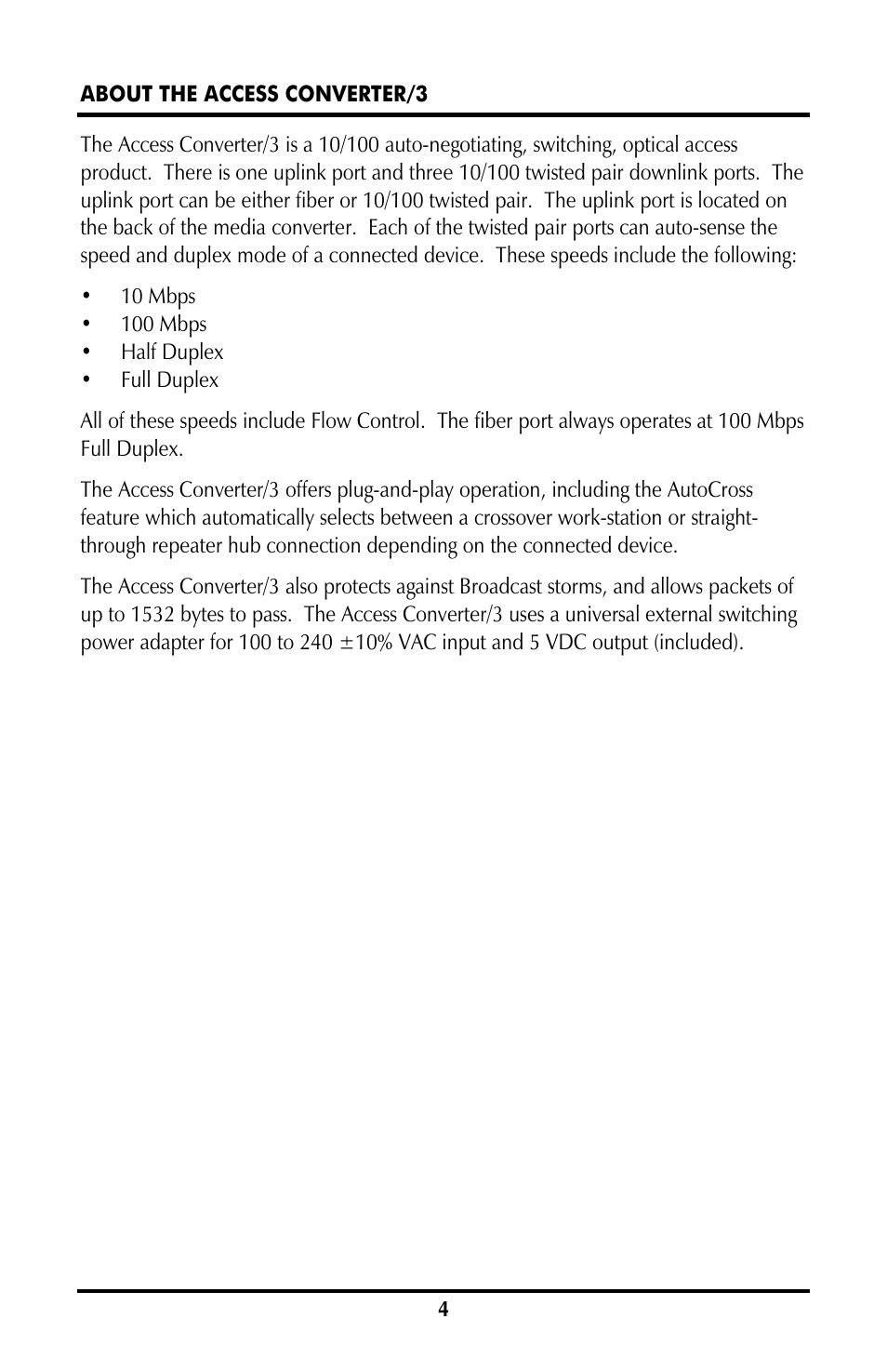 About the access converter/3 | B&B Electronics 852-10140--58 - Manual User Manual | Page 4 / 10