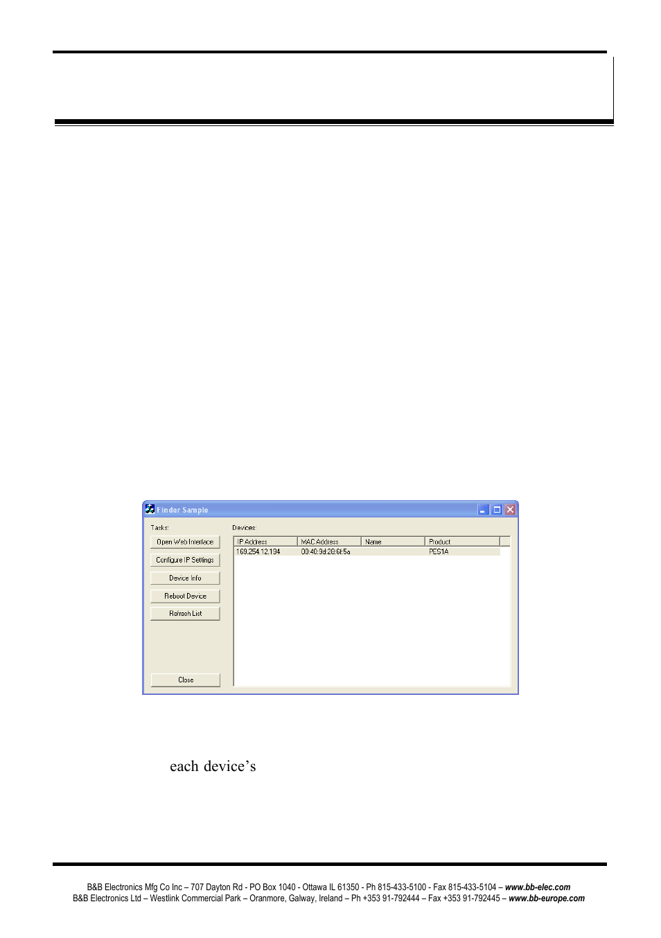 Chapter 4: configuring the ip address, Sing the, Iscovery | Oftware | B&B Electronics ES1AE - Manual User Manual | Page 18 / 46