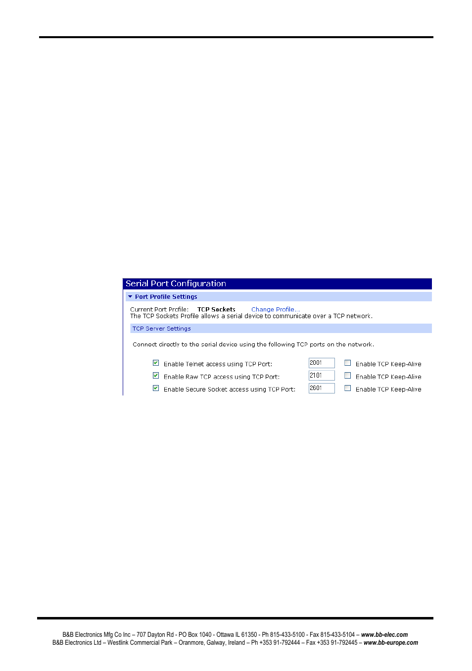 Tcp sockets | B&B Electronics ES1AE - Manual User Manual | Page 25 / 46