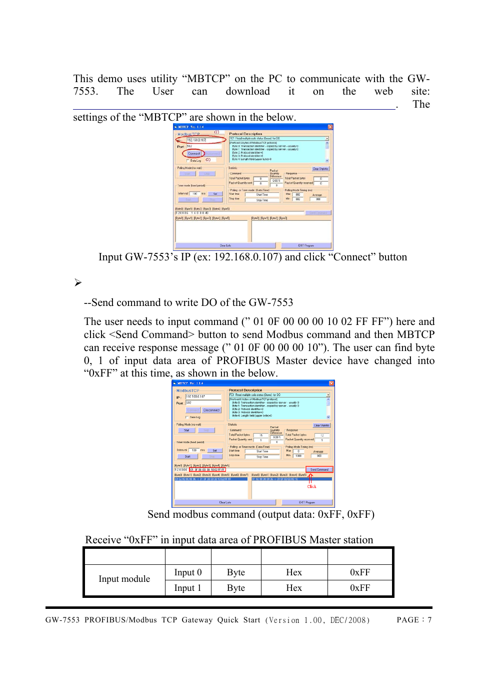 Gw-7553 module communication test | B&B Electronics GW-7553 - Quick Start Guide User Manual | Page 7 / 8