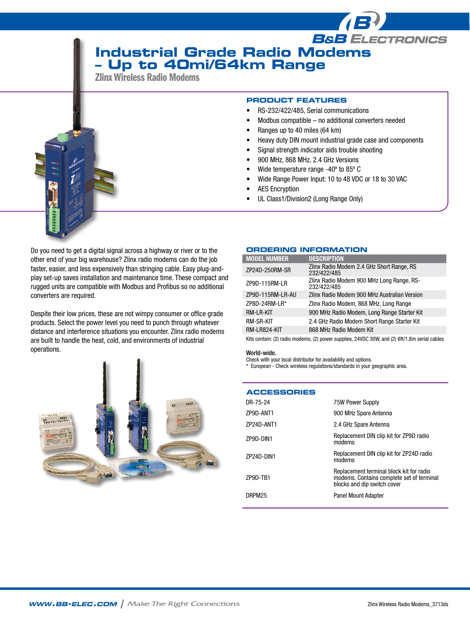 B&B Electronics RM-LR-KIT - Datasheet User Manual | 2 pages