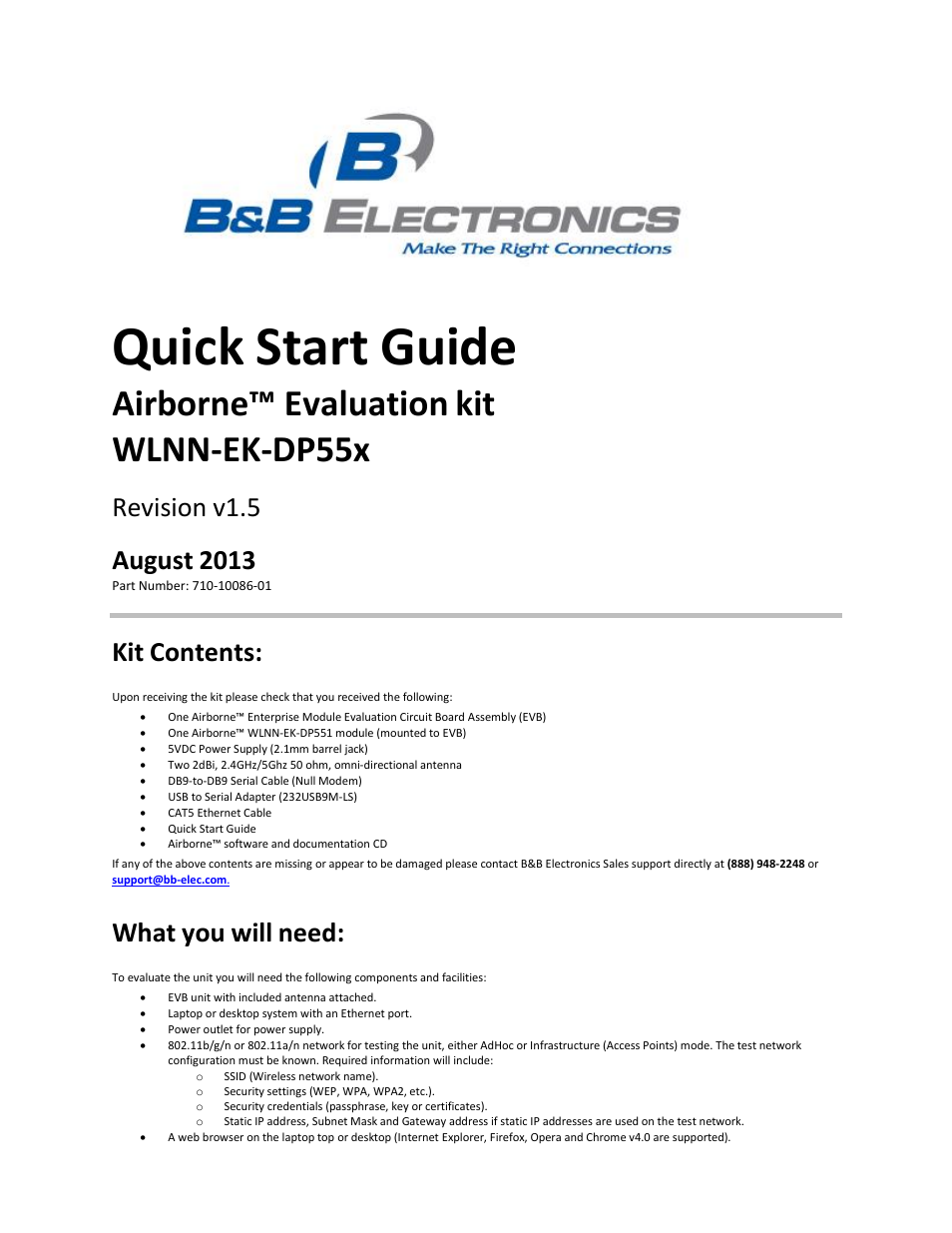 B&B Electronics WLNN-EK-DP551 - Quick Start Guide User Manual | 6 pages