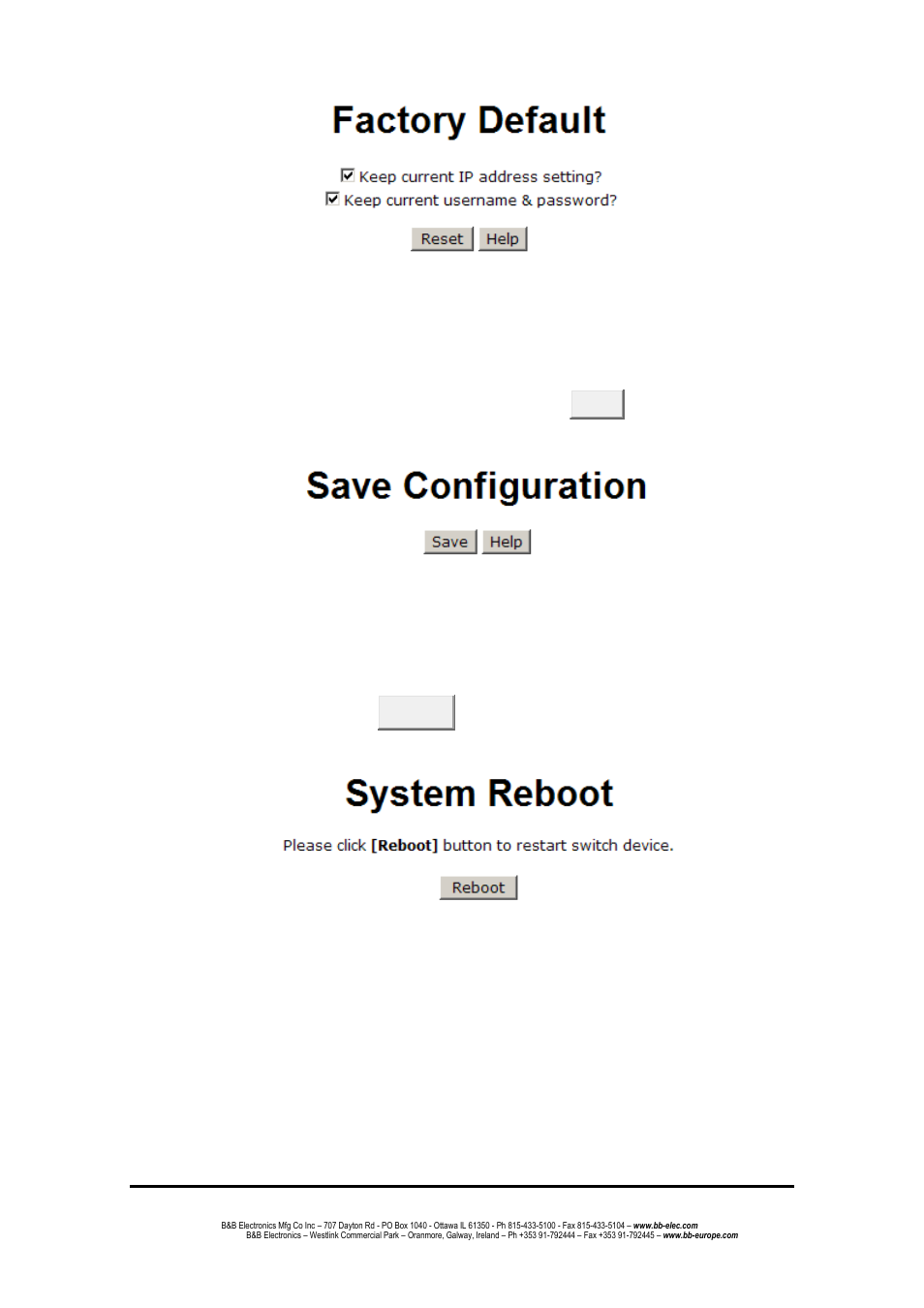 Save configuration, System reboot | B&B Electronics EIR608-4SFP - Manual User Manual | Page 101 / 105