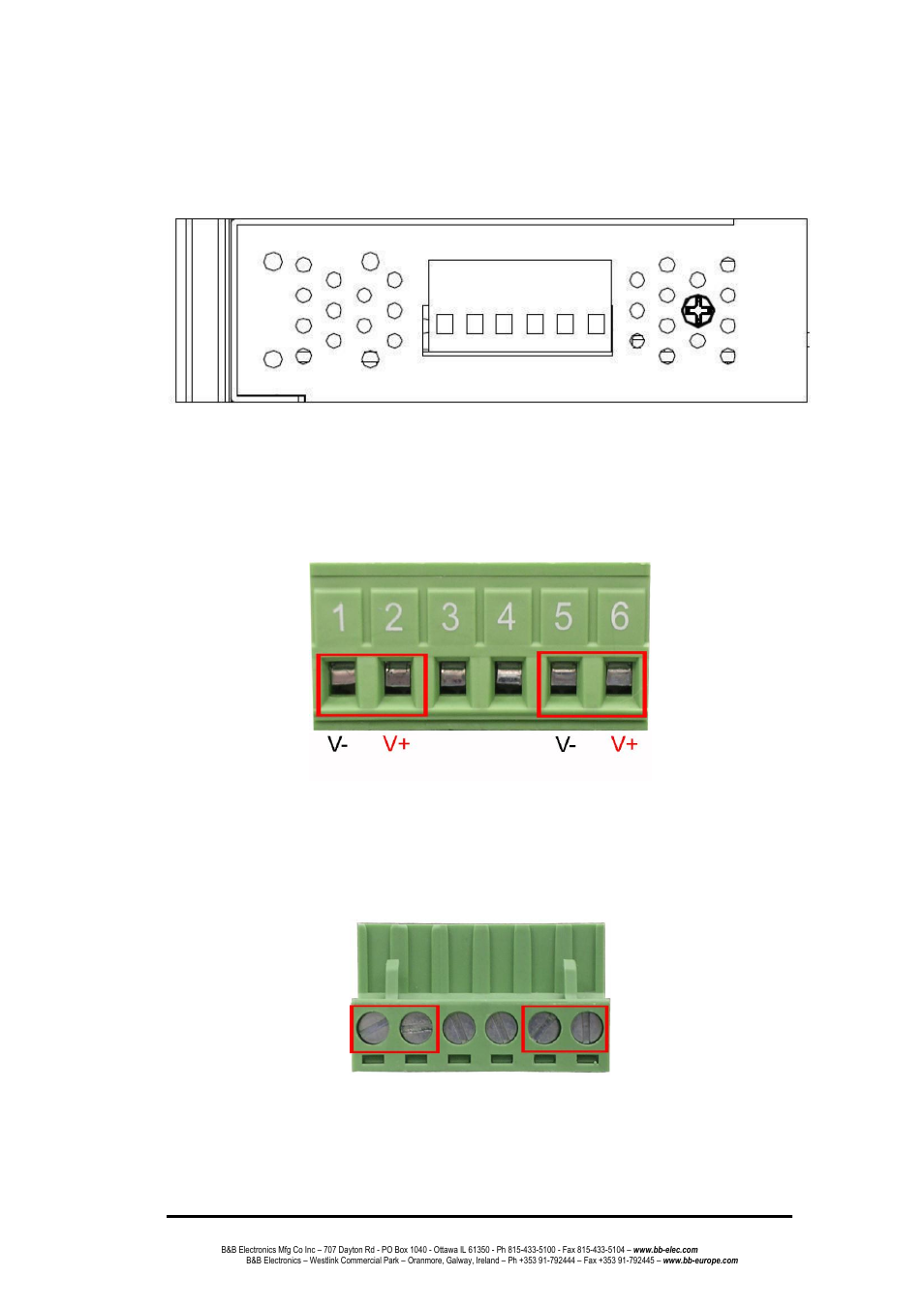 Top view, Wiring the power inputs | B&B Electronics EIR608-4SFP - Manual User Manual | Page 14 / 105