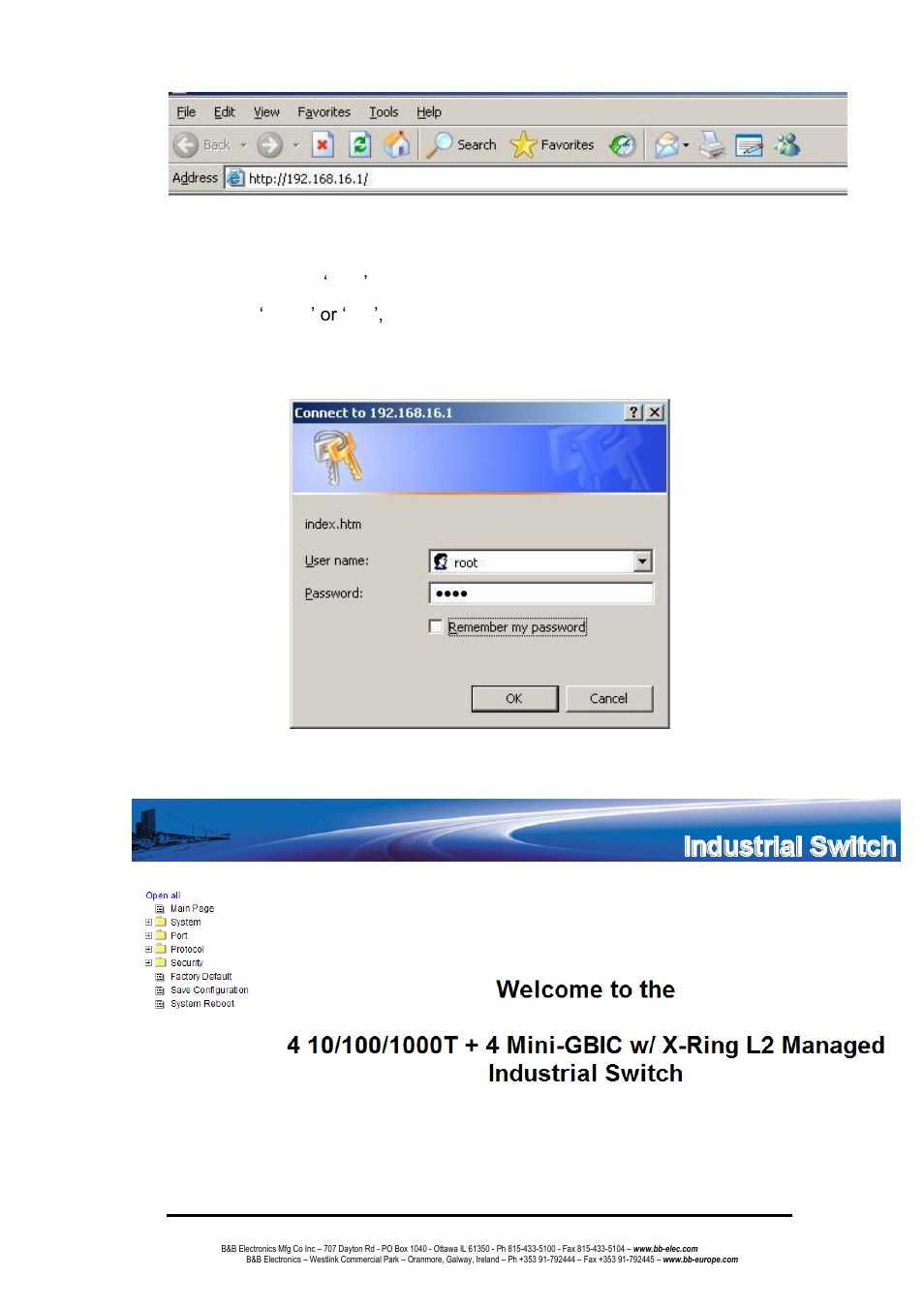 Main interface | B&B Electronics EIR608-4SFP - Manual User Manual | Page 54 / 105