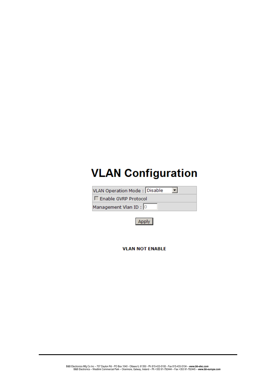 Vlan configuration, Vlan configuration - port-based vlan | B&B Electronics EIR608-4SFP - Manual User Manual | Page 75 / 105