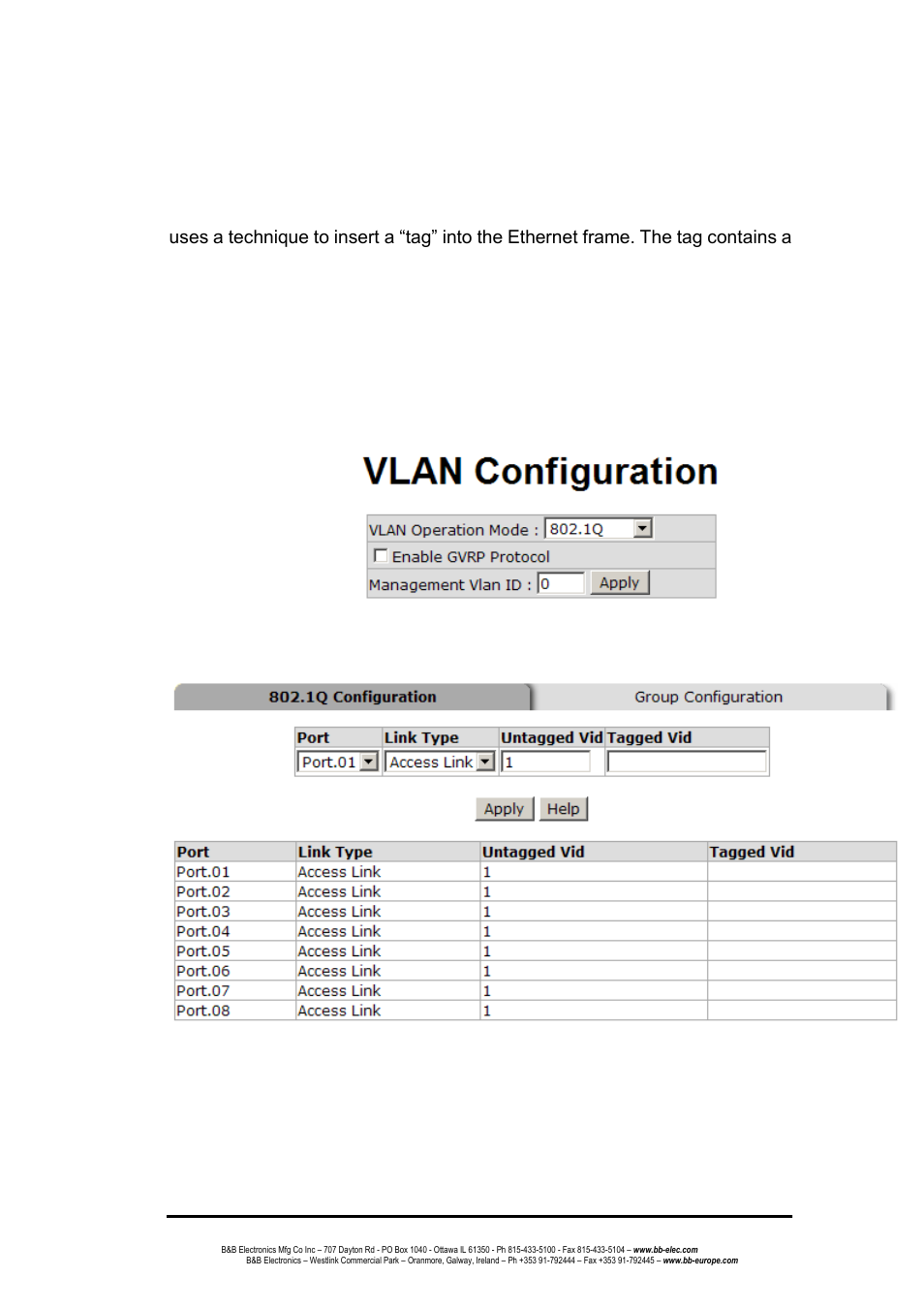 1q vlan | B&B Electronics EIR608-4SFP - Manual User Manual | Page 78 / 105