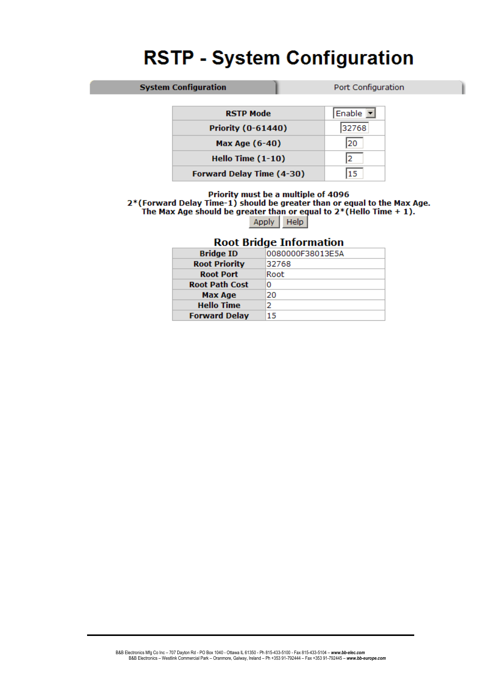 Rstp - port configuration | B&B Electronics EIR608-4SFP - Manual User Manual | Page 82 / 105