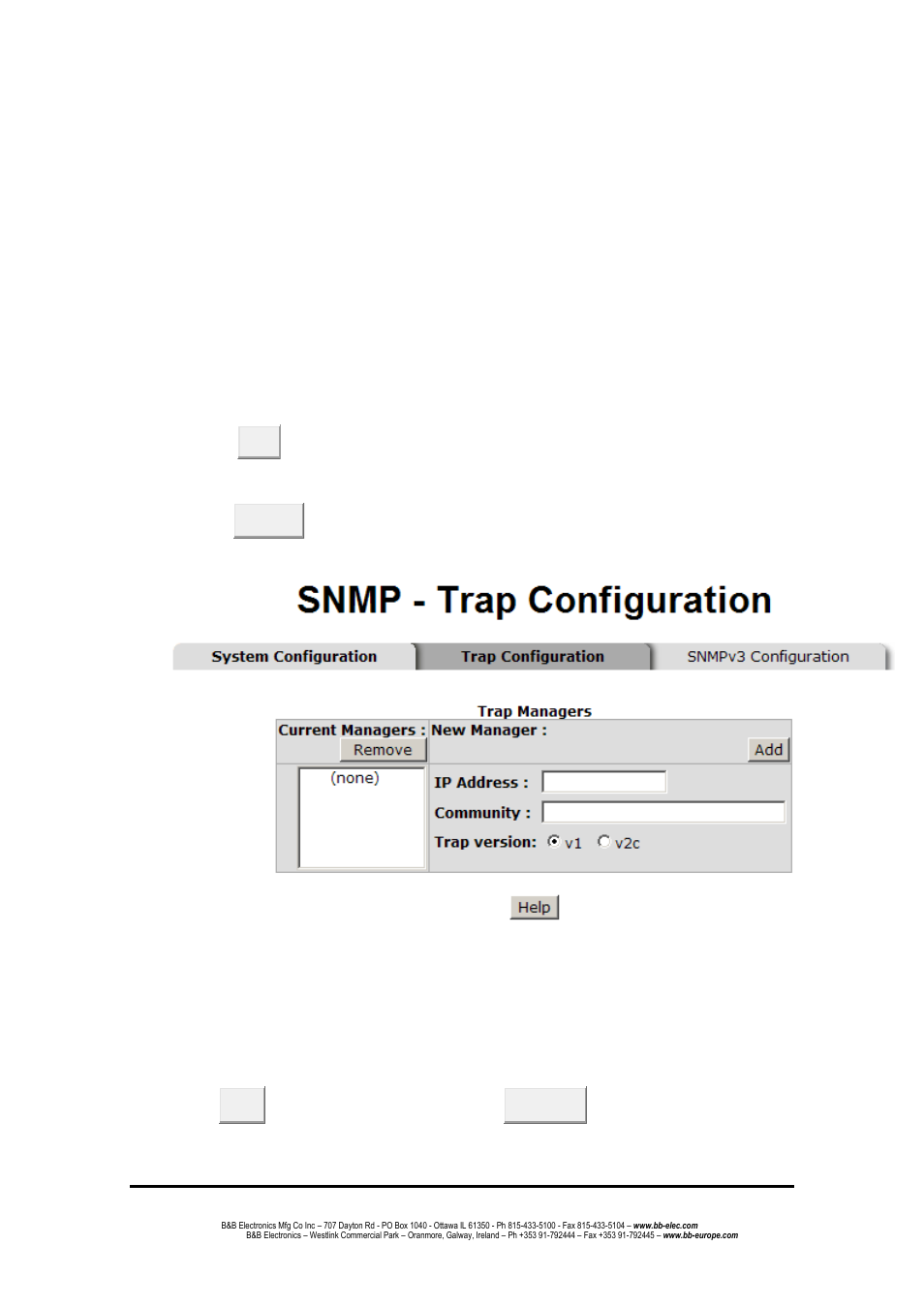 Trap configuration, Snmpv3 configuration | B&B Electronics EIR608-4SFP - Manual User Manual | Page 85 / 105