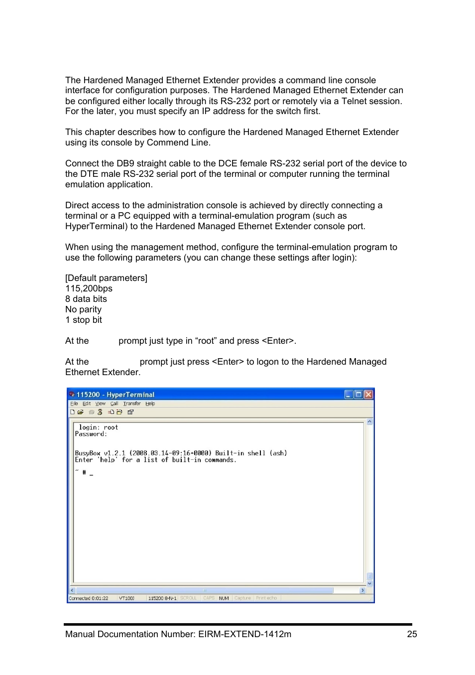 Chapter 3 – command line console management, Chapter 3 – command line console management 25 | B&B Electronics EIRM-EXTEND - Manual User Manual | Page 31 / 46