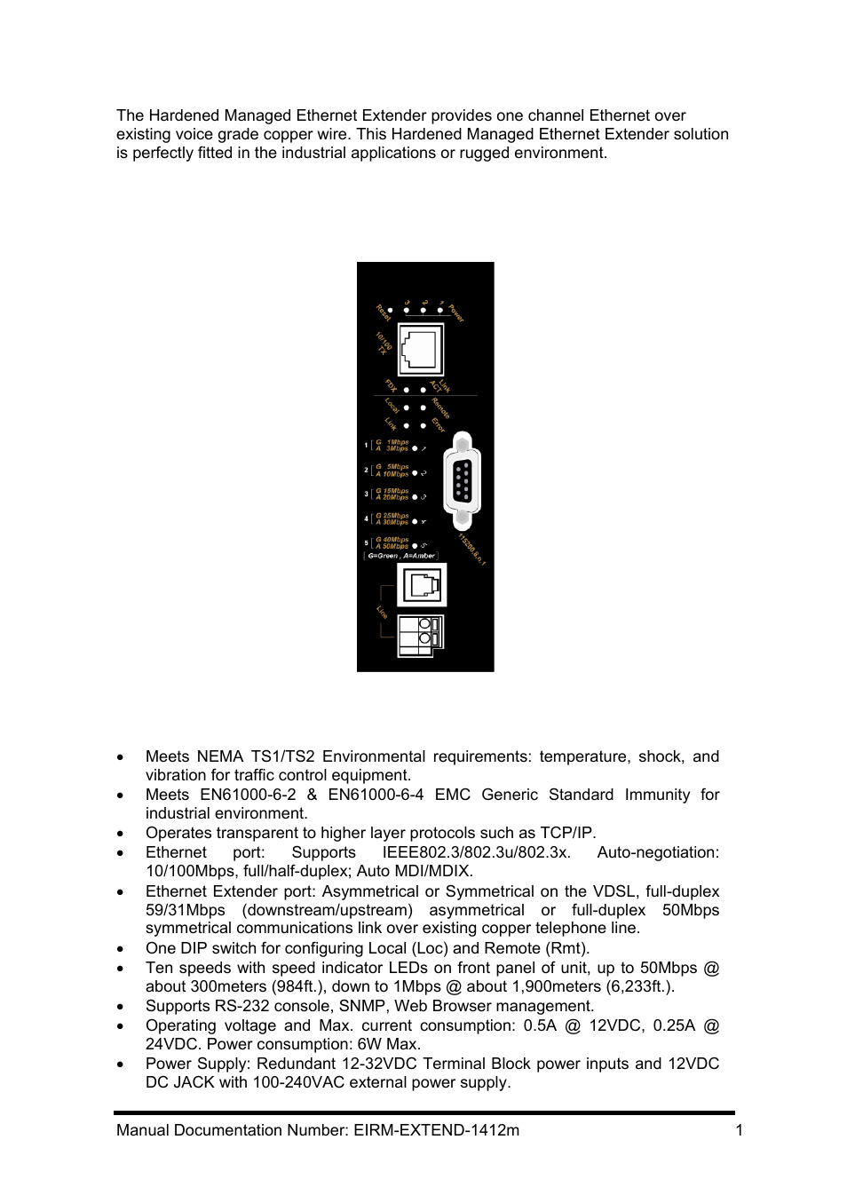 Chapter 1 – introduction, Product overview, Product features | Roduct, Verview, Eatures | B&B Electronics EIRM-EXTEND - Manual User Manual | Page 7 / 46