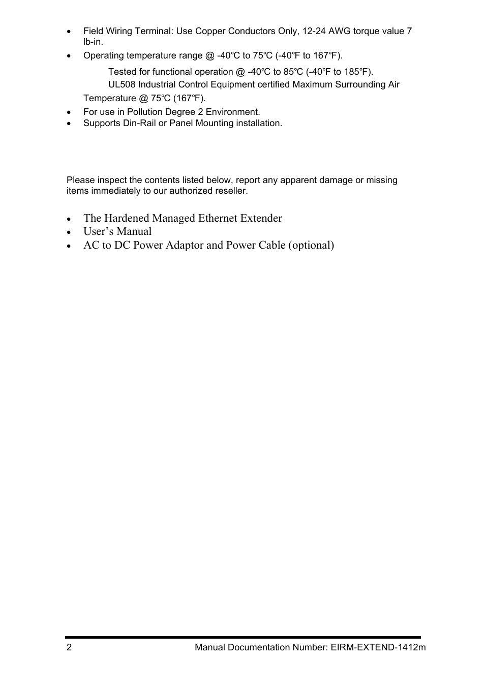 Packing list, Acking | B&B Electronics EIRM-EXTEND - Manual User Manual | Page 8 / 46