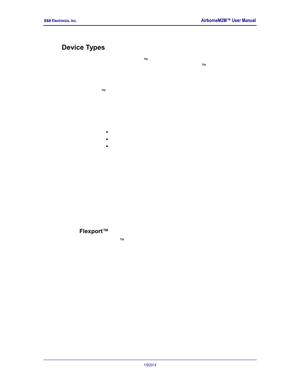 Device types, Serial, Ethernet | Flexport, Industrial packaging, 0 device types | B&B Electronics APXN-Q5428 - User Manual User Manual | Page 10 / 105