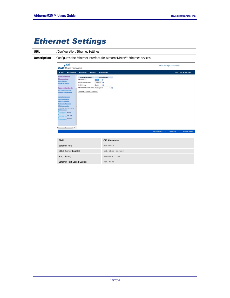 Ethernet settings | B&B Electronics APXN-Q5428 - User Manual User Manual | Page 67 / 105