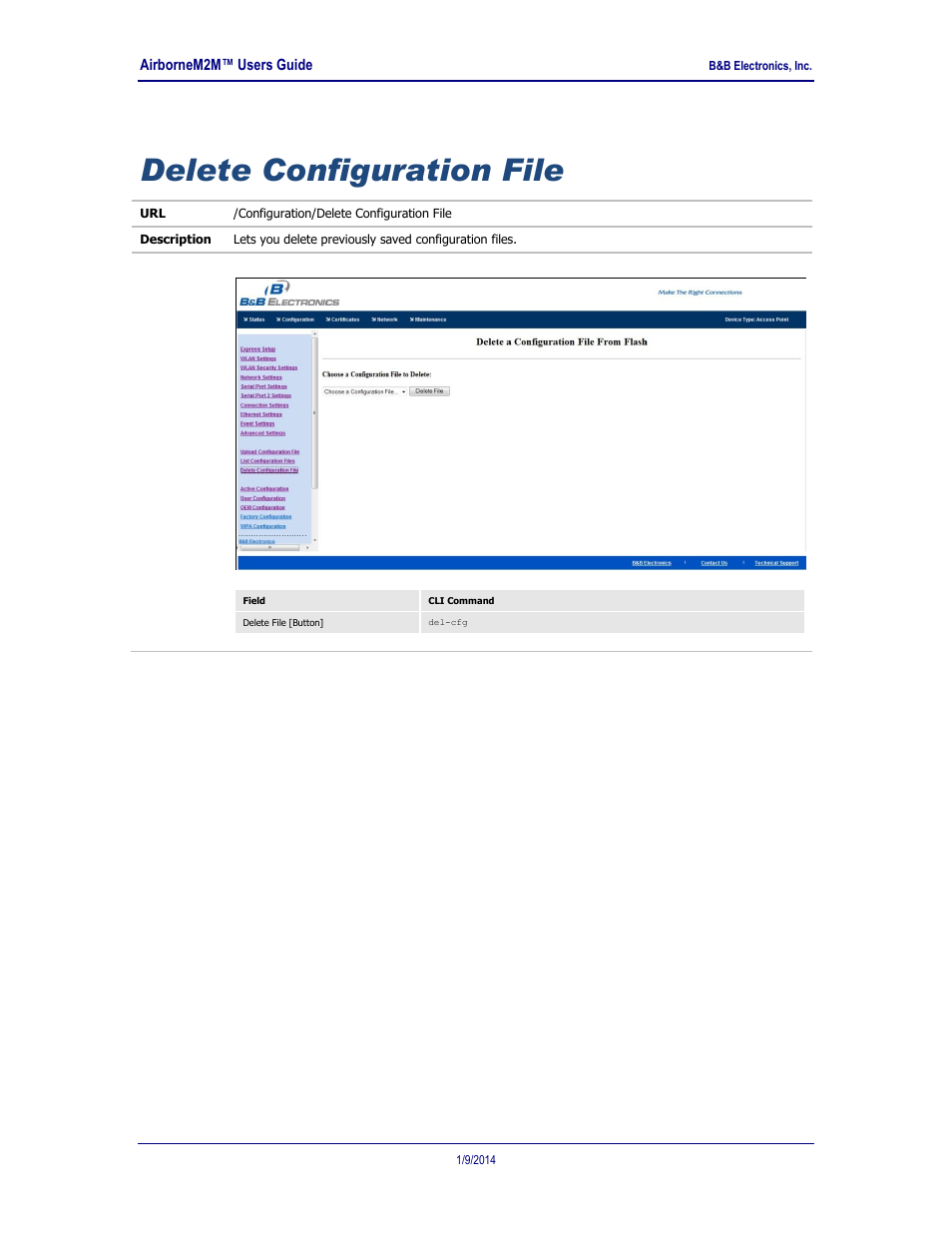 Delete configuration file | B&B Electronics APXN-Q5428 - User Manual User Manual | Page 77 / 105