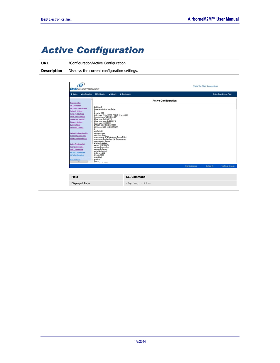 Active configuration | B&B Electronics APXN-Q5428 - User Manual User Manual | Page 78 / 105