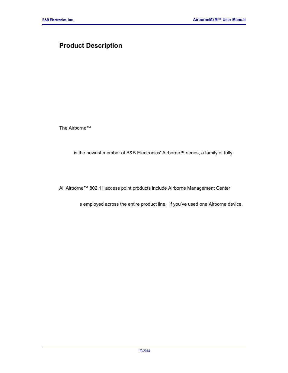 Product description, 0 product description | B&B Electronics APXN-Q5428 - User Manual User Manual | Page 8 / 105