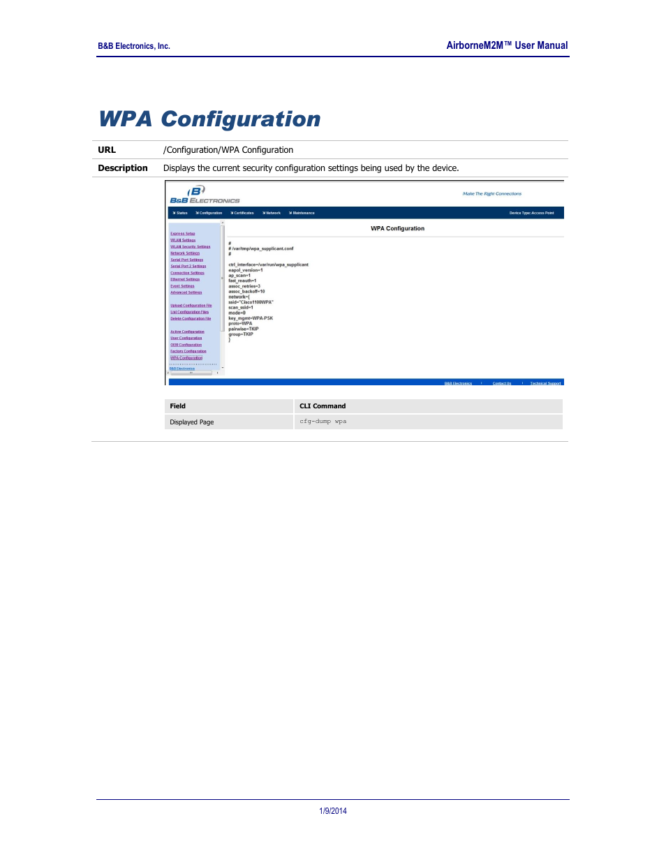 Wpa configuration | B&B Electronics APXN-Q5428 - User Manual User Manual | Page 82 / 105