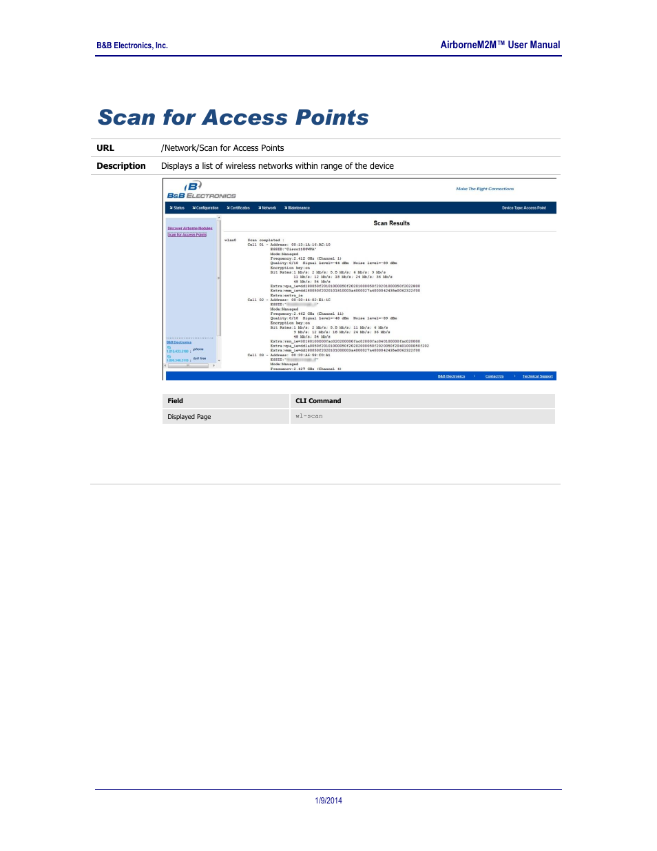 Scan for access points | B&B Electronics APXN-Q5428 - User Manual User Manual | Page 88 / 105