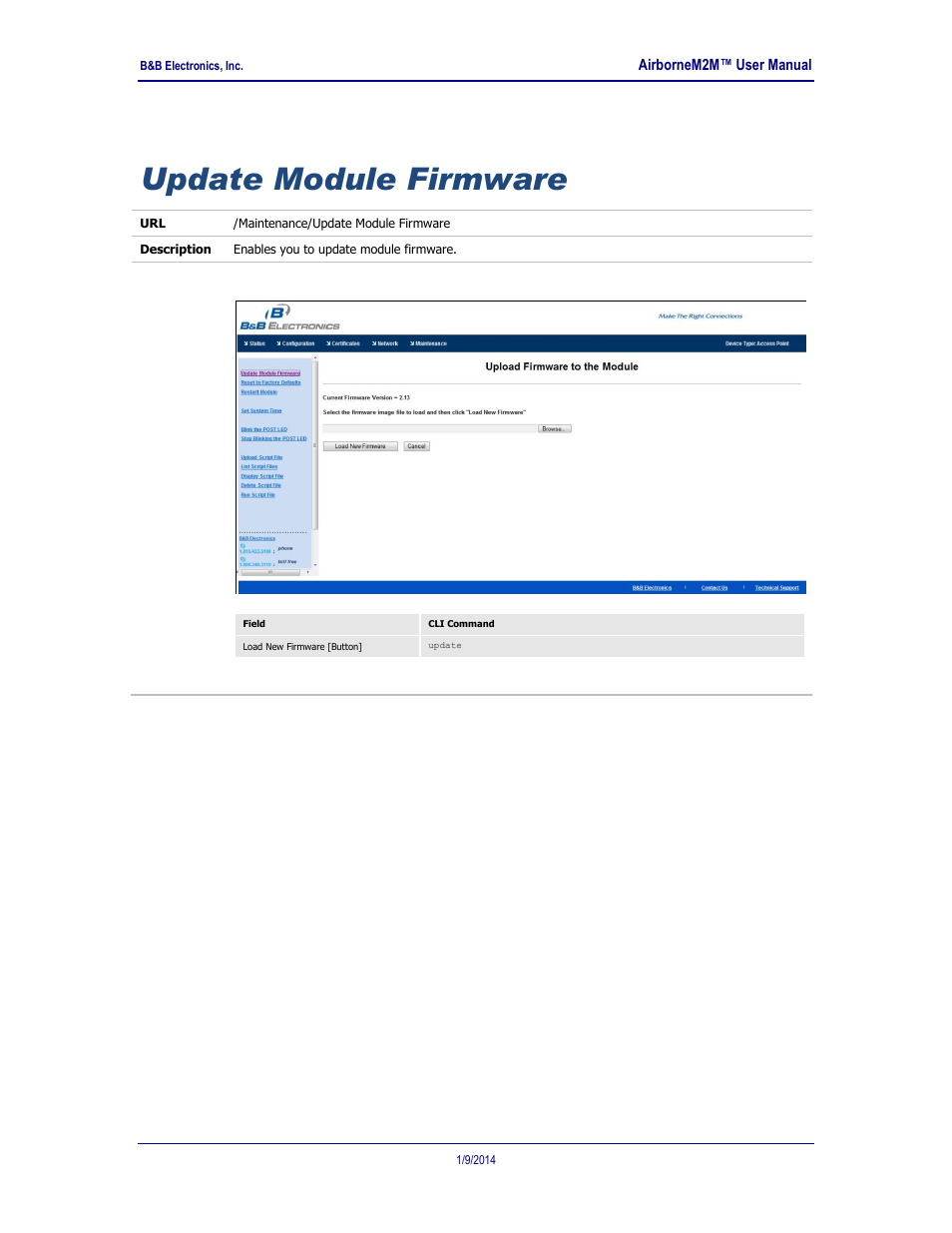 Update module firmware | B&B Electronics APXN-Q5428 - User Manual User Manual | Page 90 / 105