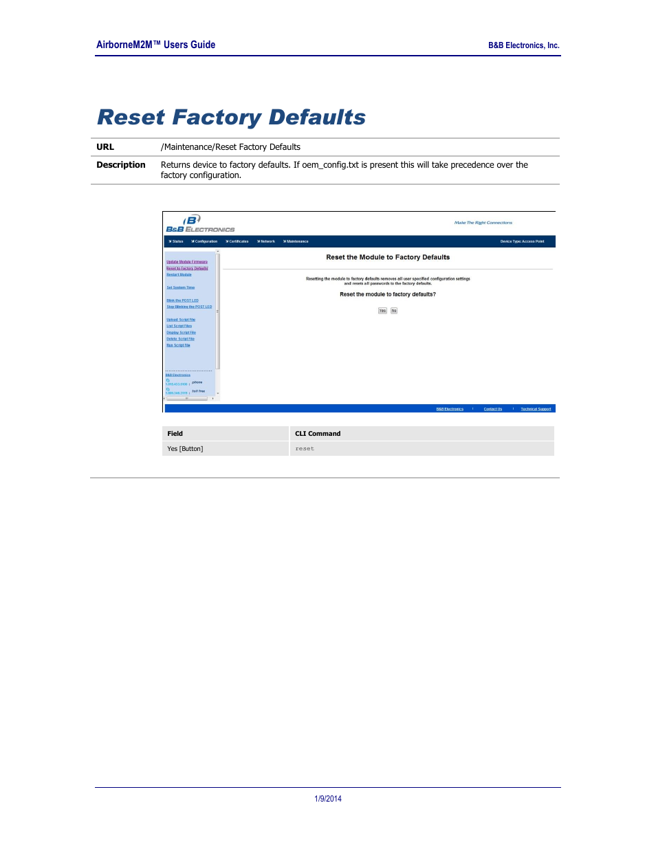 Reset factory defaults | B&B Electronics APXN-Q5428 - User Manual User Manual | Page 91 / 105