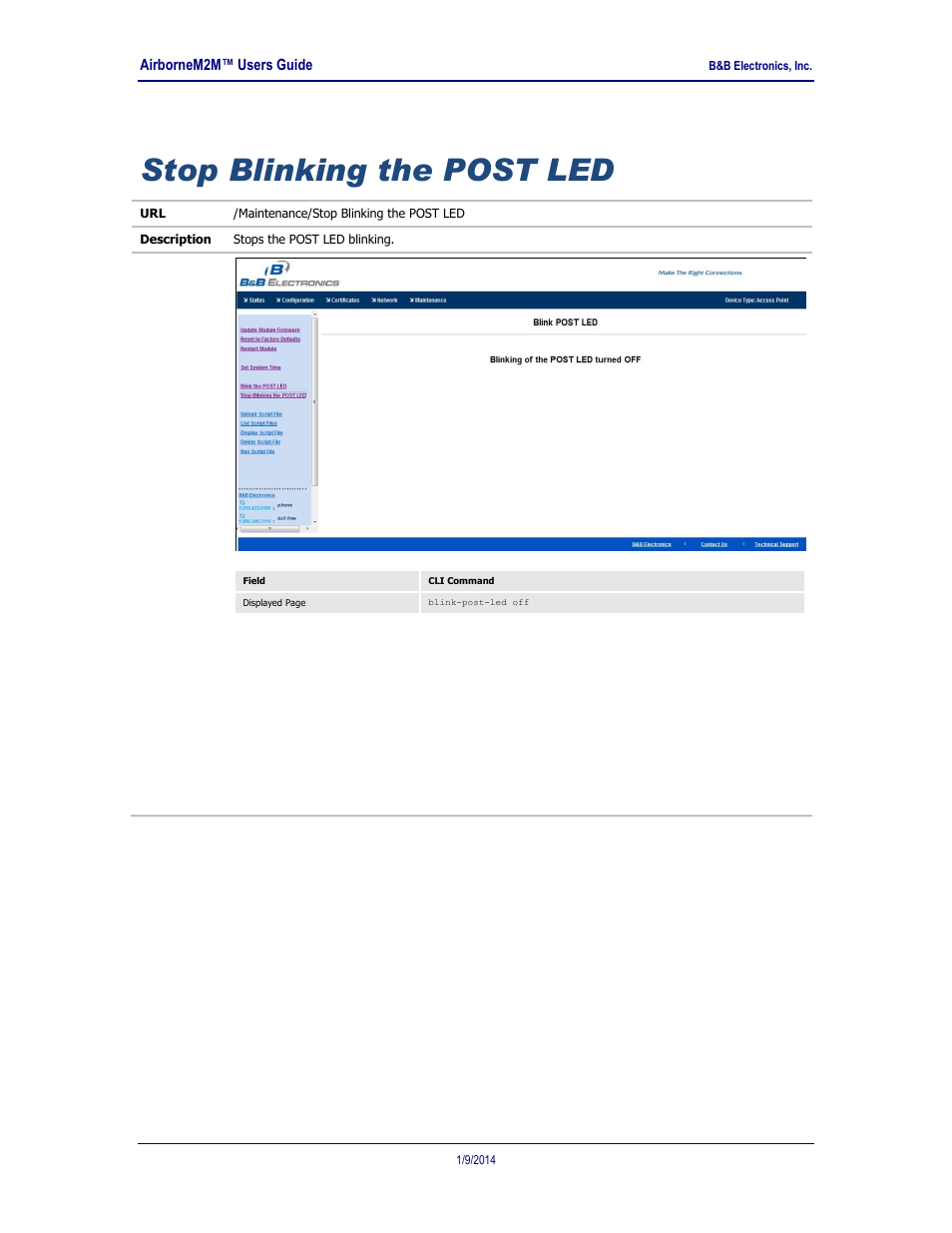 Stop blinking the post led | B&B Electronics APXN-Q5428 - User Manual User Manual | Page 95 / 105