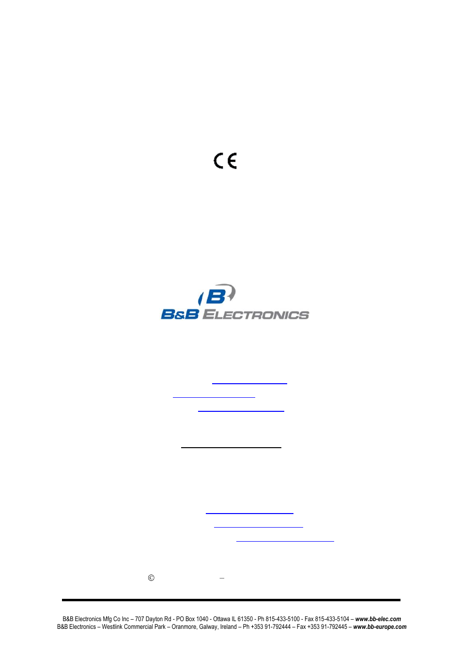 B&B Electronics 232BRC - Manual User Manual | 28 pages