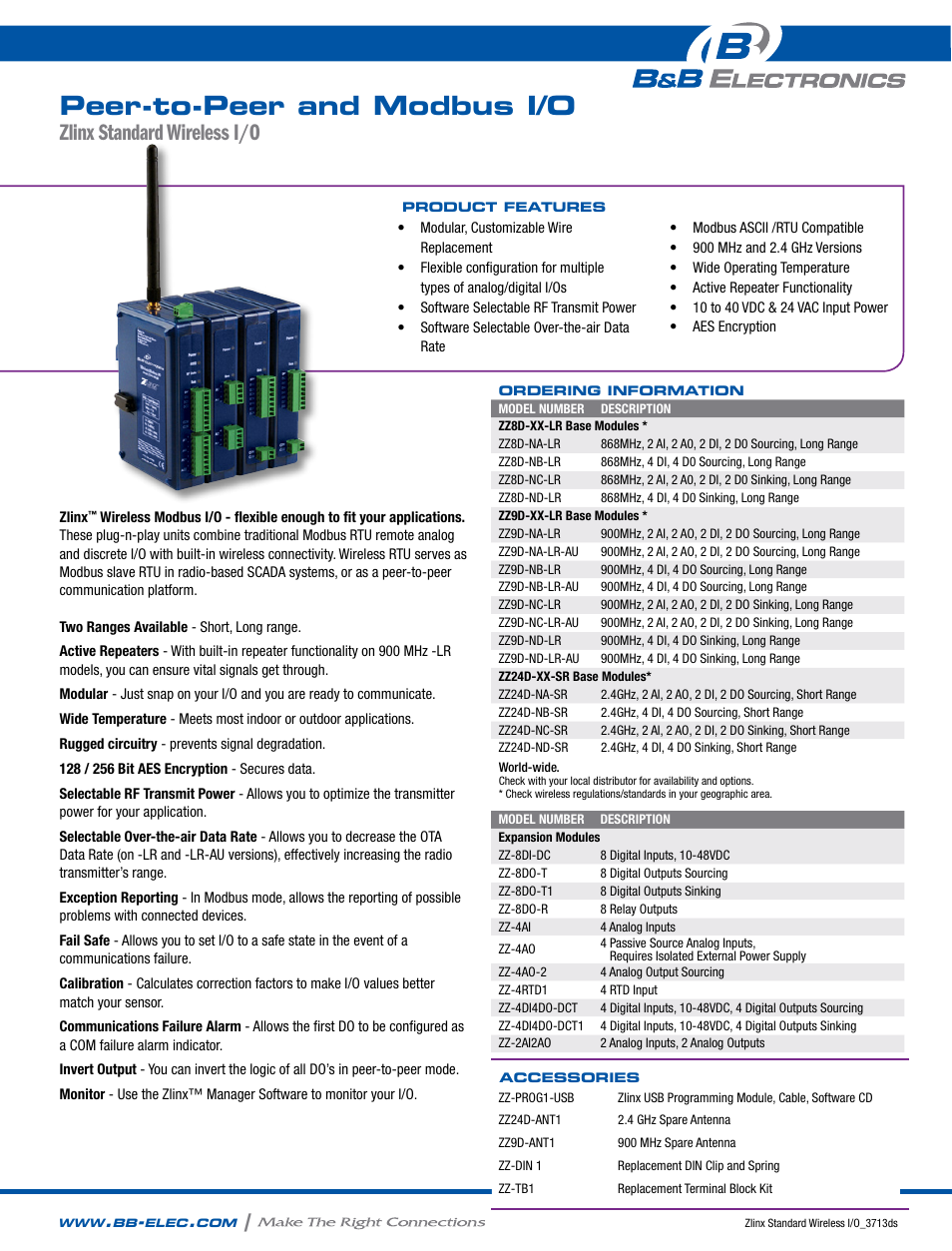 B&B Electronics ZZ24D-NA(NB,NC,ND)-SR - Datasheet User Manual | 4 pages