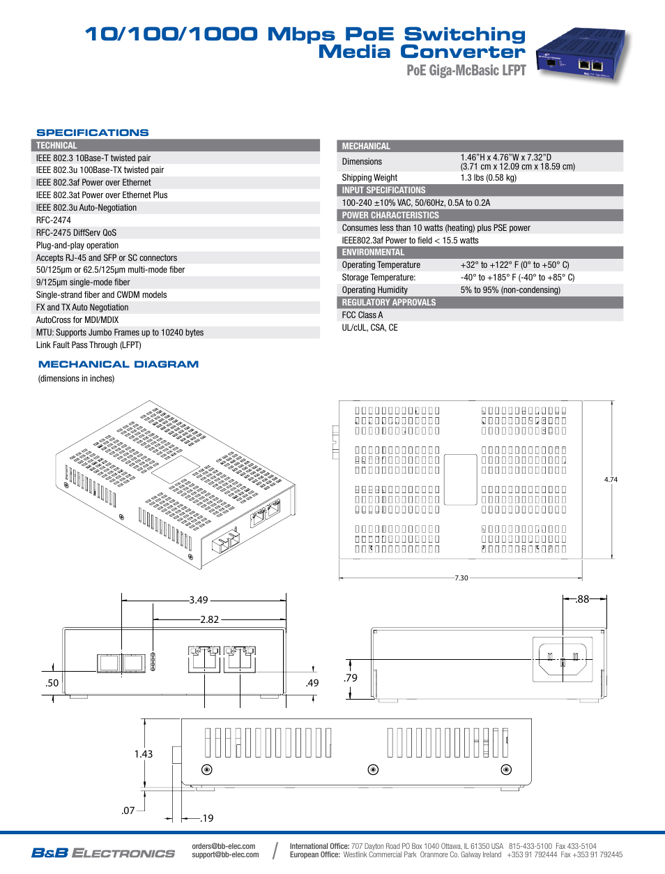 Poe giga-mcbasic lfpt | B&B Electronics 852-11814--29 - Datasheet User Manual | Page 2 / 2